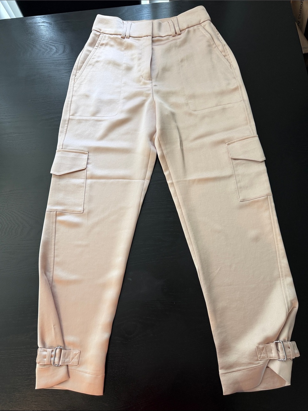 Express - Women's Blush/Beige Cargo Joggers with Ankle Buckles